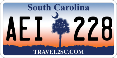 SC license plate AEI228