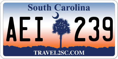 SC license plate AEI239
