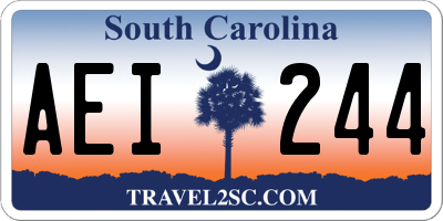 SC license plate AEI244