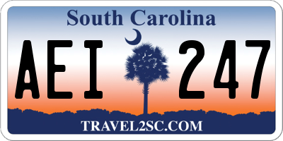 SC license plate AEI247