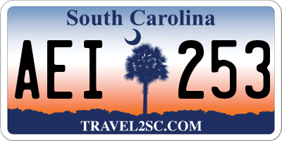 SC license plate AEI253