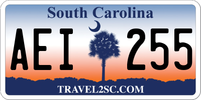 SC license plate AEI255