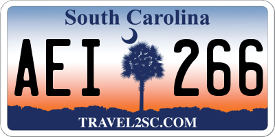 SC license plate AEI266