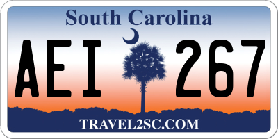 SC license plate AEI267