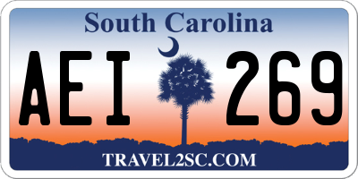 SC license plate AEI269
