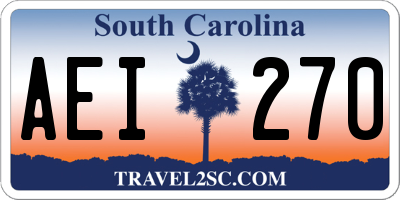 SC license plate AEI270