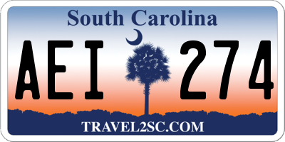 SC license plate AEI274