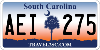 SC license plate AEI275
