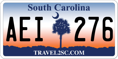 SC license plate AEI276