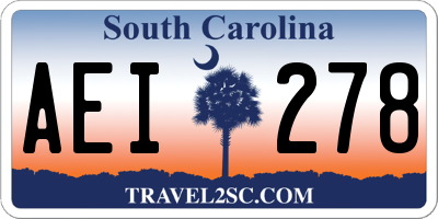 SC license plate AEI278