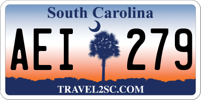 SC license plate AEI279