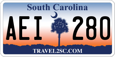 SC license plate AEI280