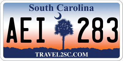 SC license plate AEI283