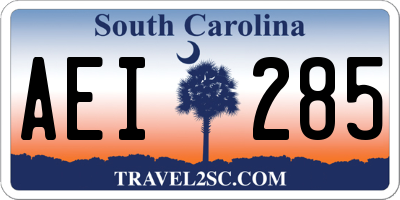 SC license plate AEI285