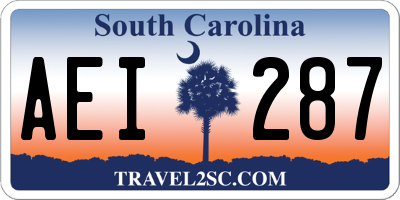 SC license plate AEI287