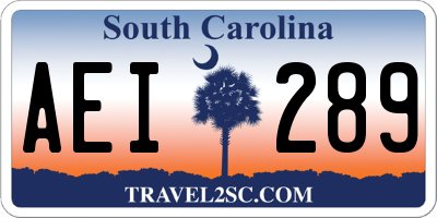 SC license plate AEI289