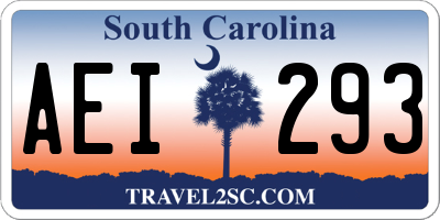 SC license plate AEI293