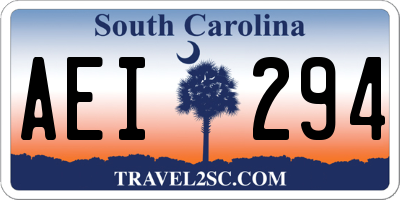 SC license plate AEI294