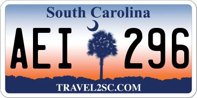 SC license plate AEI296