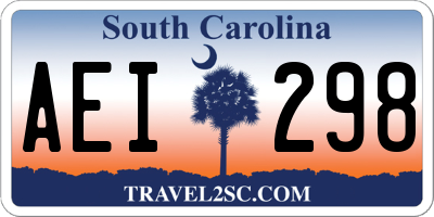 SC license plate AEI298