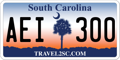 SC license plate AEI300