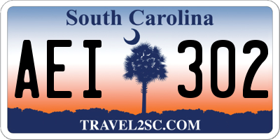 SC license plate AEI302