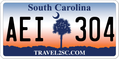 SC license plate AEI304
