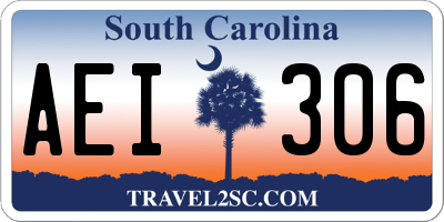 SC license plate AEI306