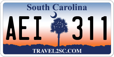 SC license plate AEI311