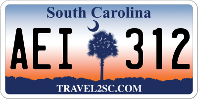 SC license plate AEI312