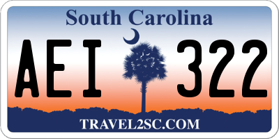 SC license plate AEI322