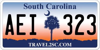 SC license plate AEI323