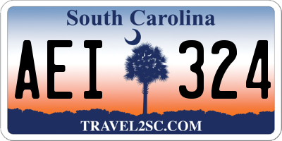 SC license plate AEI324