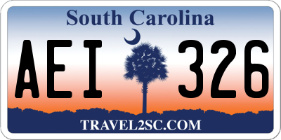 SC license plate AEI326