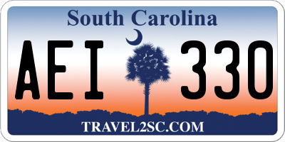 SC license plate AEI330