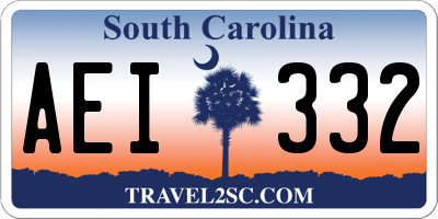 SC license plate AEI332
