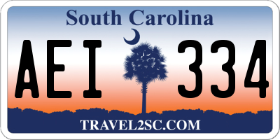 SC license plate AEI334