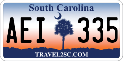 SC license plate AEI335
