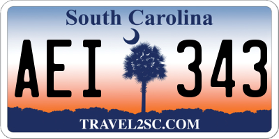 SC license plate AEI343