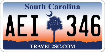 SC license plate AEI346