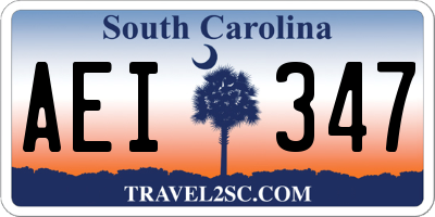 SC license plate AEI347