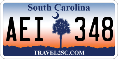 SC license plate AEI348