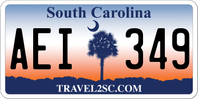 SC license plate AEI349