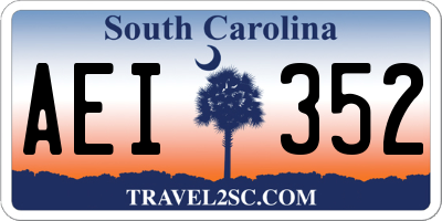 SC license plate AEI352