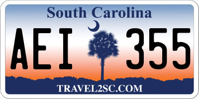 SC license plate AEI355