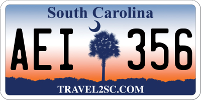 SC license plate AEI356