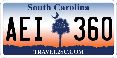 SC license plate AEI360