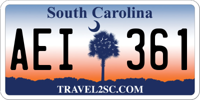 SC license plate AEI361