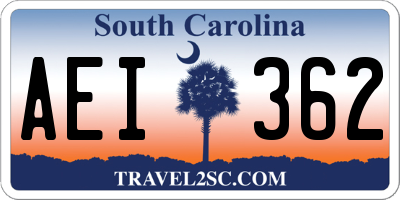 SC license plate AEI362