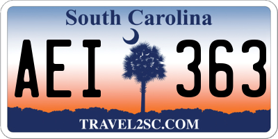 SC license plate AEI363